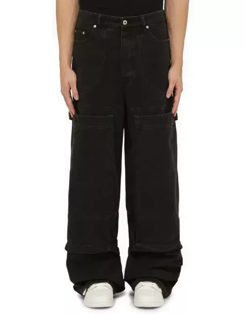 Black denim cargo trouser