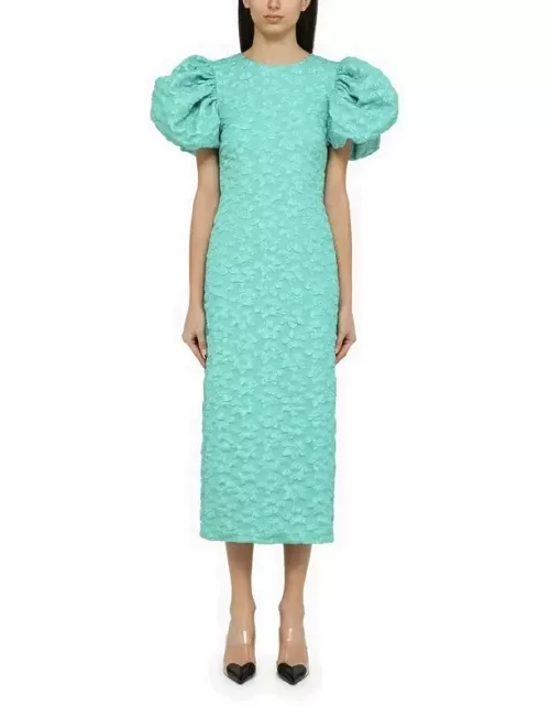 Turquoise midi dress in recycled polyester