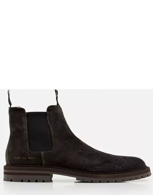 Common Projects Ankle Boots In Black Suede