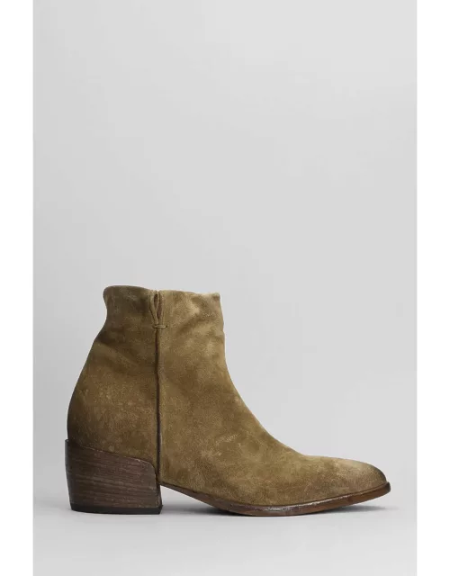 Elena Iachi Texan Ankle Boots In Taupe Suede