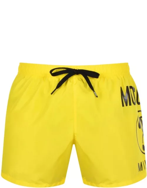 Moschino Logo Swim Shorts Yellow