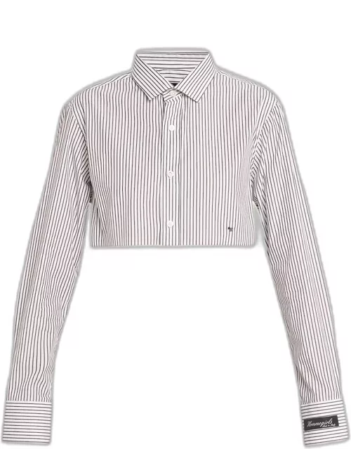 Super Cropped Stripe Polo Shirt