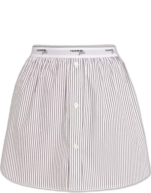 Stripe Shirttail Mini Skirt