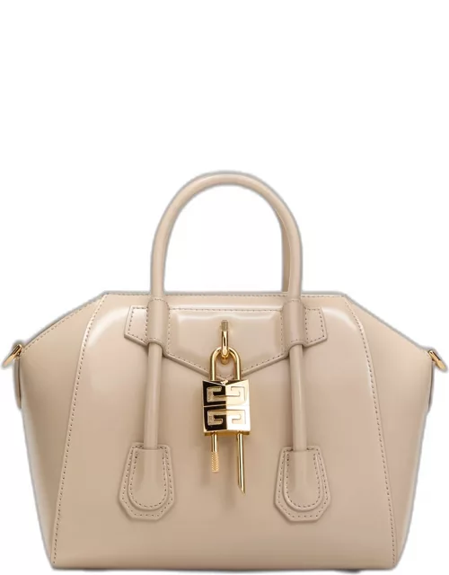 Antigona Lock Mini Top Handle Bag in Box Leather