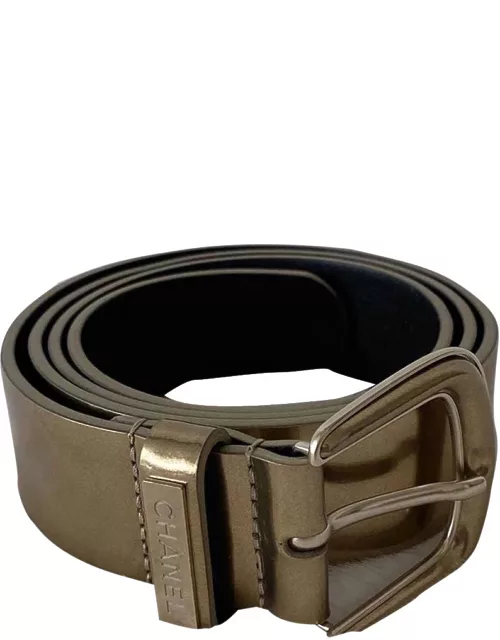 Chanel Metallic Gold Leather Belt
