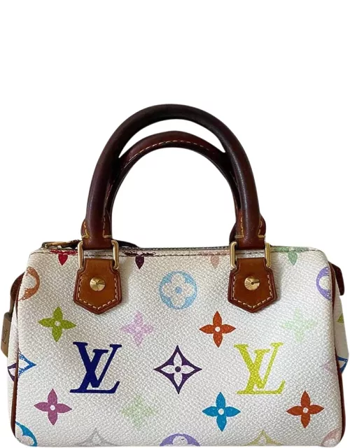 Louis Vuitton White Monogram Multicolor Canvas Mini Speedy HL Bag