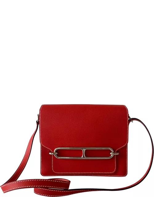 Hermes Red Leather Sac Roulis 23 Shoulder Bag