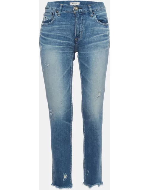 Moussy Vintage Blue Distressed Denim Skinny Jeans S Waist 27"