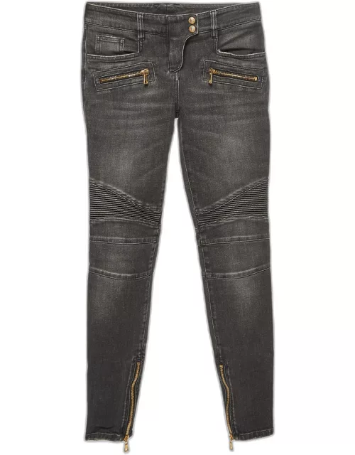 Balmain Grey Washed Denim Slim Fit Jeans S Waist 28"