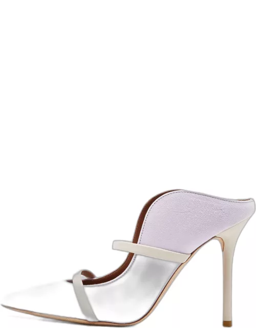 Malone Souliers Lilac/Cream Suede and Leather Maureen Mule