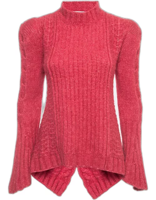 Stella McCartney Red Wool Knit Flared Sweater Top