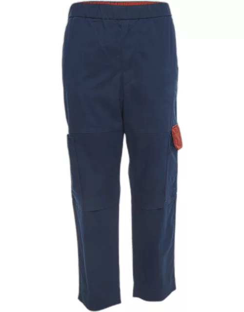 Kenzo Navy Blue Cotton Elasticated Waist Trousers