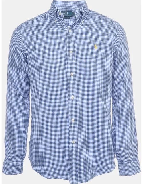 Polo Ralph Lauren Blue Checked Cotton Button Front Shirt