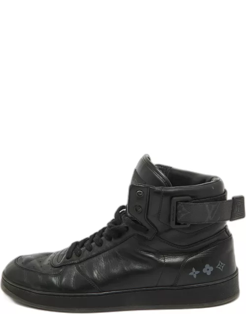 Louis Vuitton Black Leather Rivoli High Top Sneaker