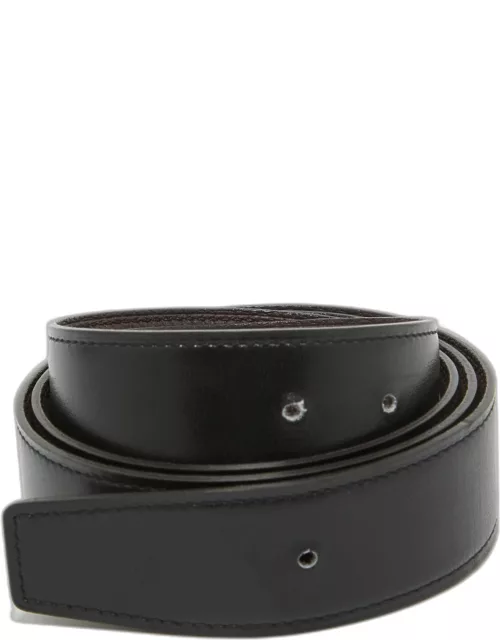 Hermes Noir/Rouge Sellier Chamonix and Togo Leather Belt Strap