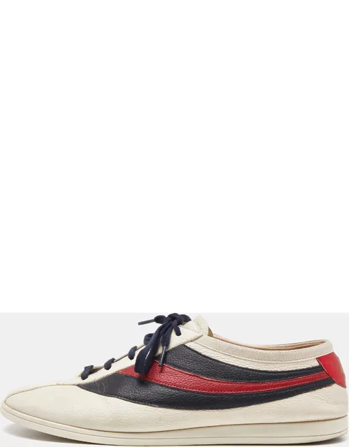 Gucci Tri Color Leather Web Detail Low Top Sneaker