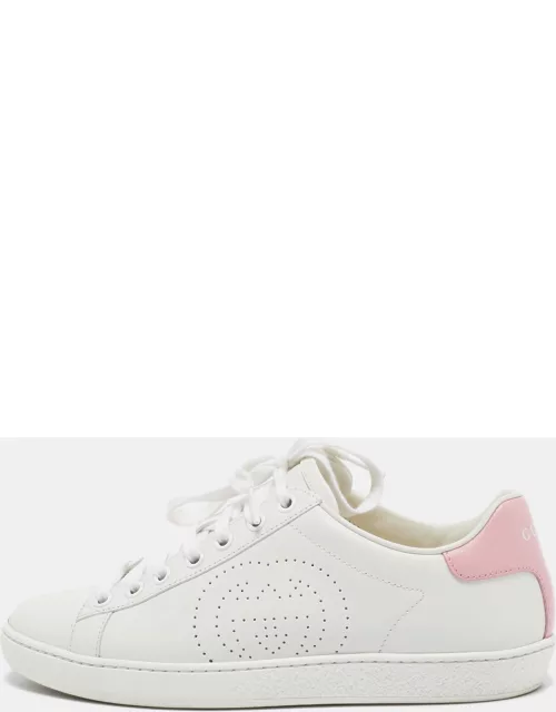 Gucci White Leather Ace Low Top Sneaker
