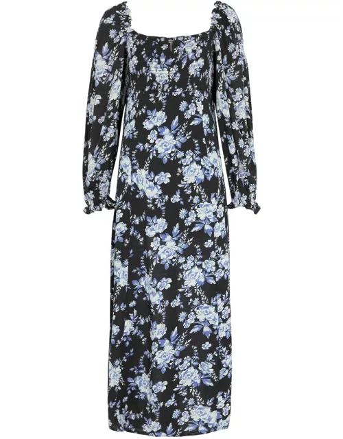 Free People Jaymes Floral-print Woven Midi Dress - Black - S (UK 8-10 / S)