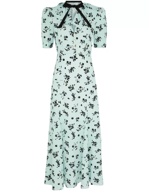 Alessandra Rich Floral-print Silk Maxi Dress - Blue - 40 (UK8 / S)