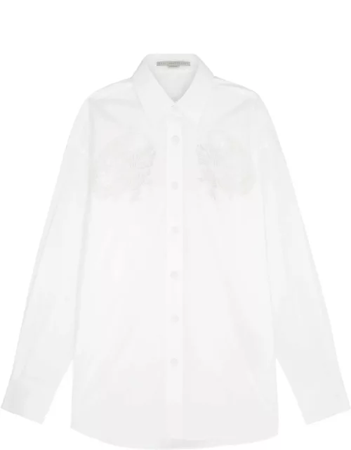 Stella Mccartney Cornelli Embroidered Cotton-poplin Shirt - White - 40 (UK8 / S)
