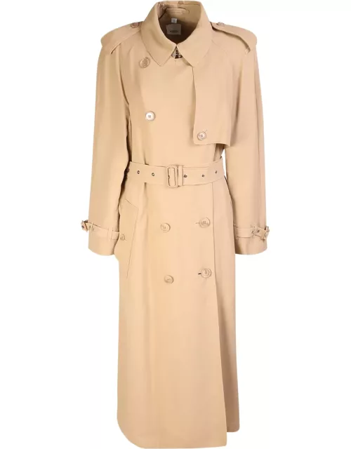 Burberry Double-breasted Trench Coat Beige