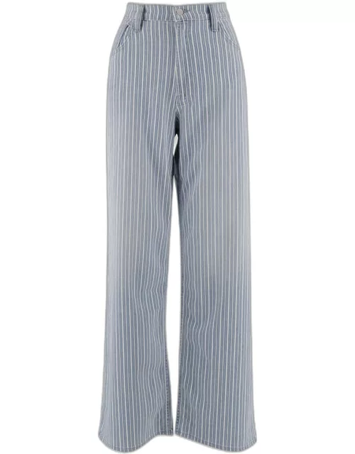 Mother Stretch Cotton Striped Flared Jean