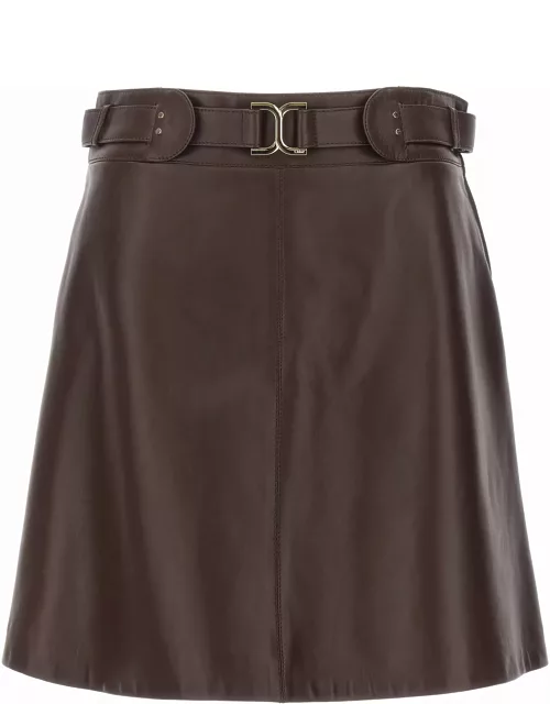 Chloé A-line Leather Skirt