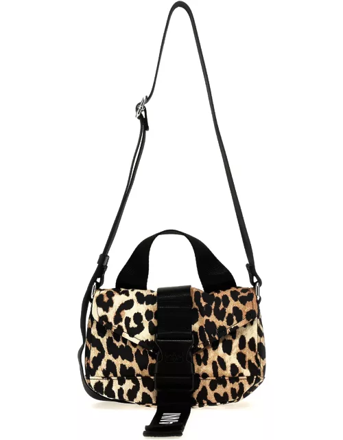 Ganni leopard Tech Mini Satchel Crossbody Bag