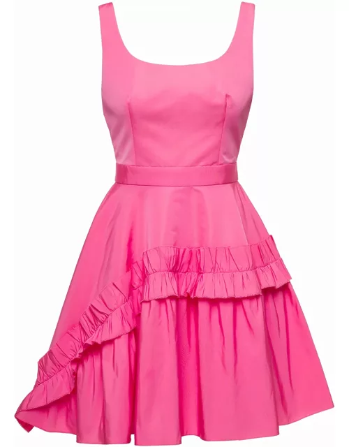 Alexander McQueen Mini Dress With Deep Neckline In Pink