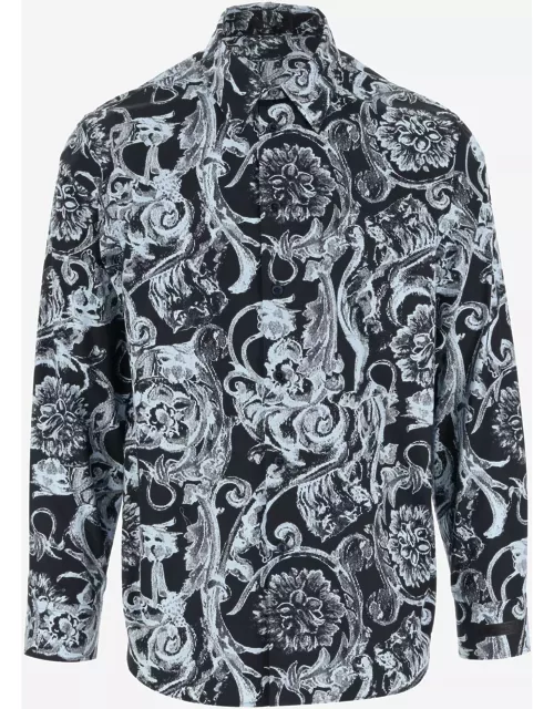 Versace Cotton Shirt With Baroque Print