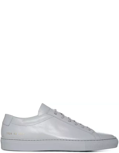 Common Projects Achilles Low Sneakers In Grey Leather