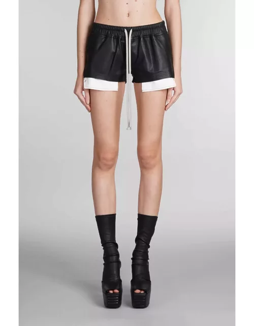 Rick Owens Fog Boxers Shorts In Black Leather