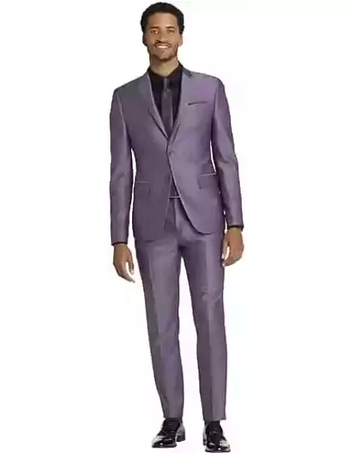 Egara Skinny Fit Shiny Men's Suit Separates Jacket Purple