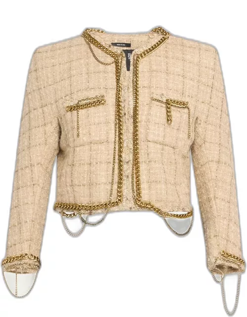 Tweed Chain-Trim Jacket