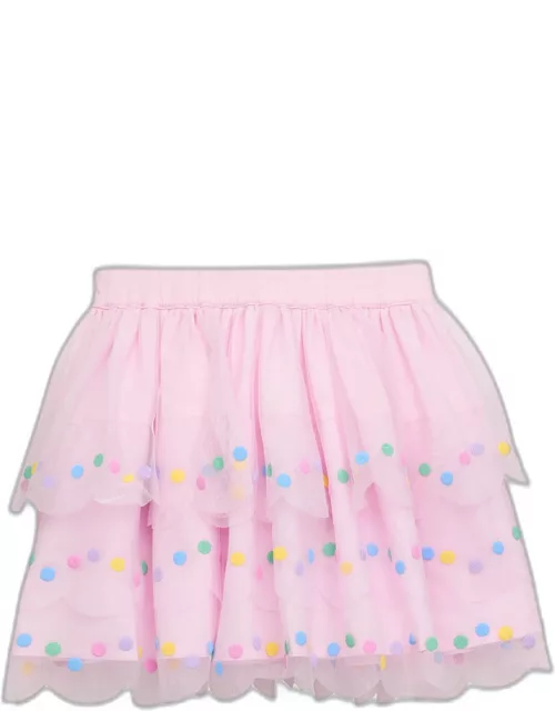 Gilr's Multicolor Dot Tiered Tulle Skirt
