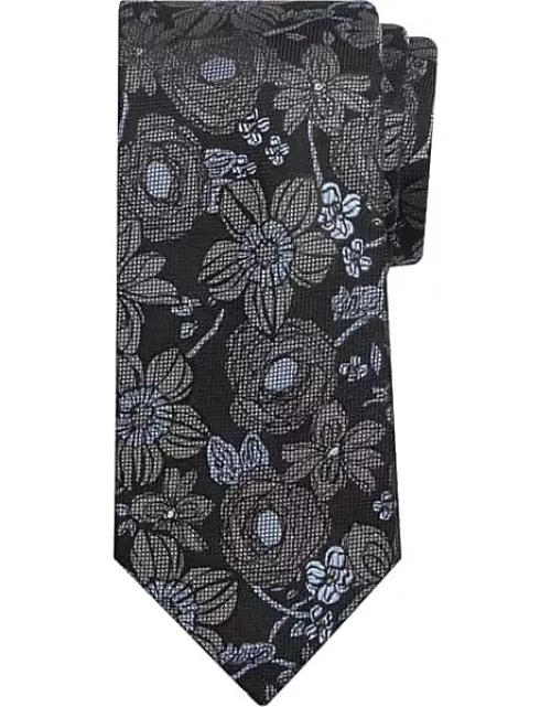 Awearness Kenneth Cole Men's Narrow Pixel Floral Tie Black