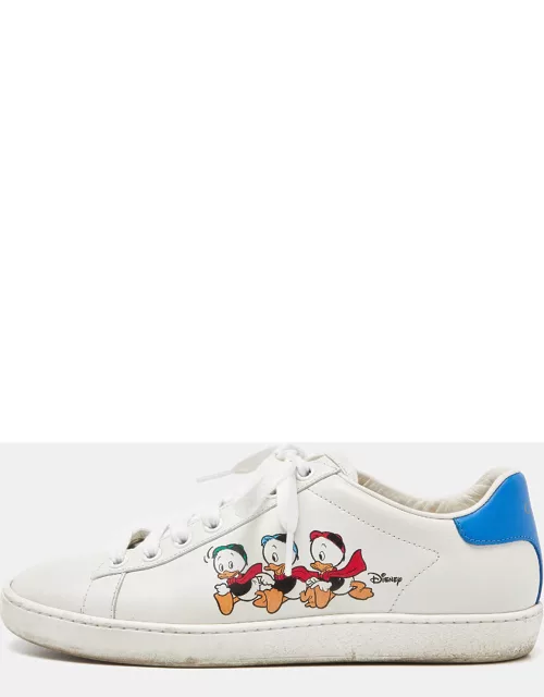 Gucci x Disney White/Blue Leather Huey Dewey and Louie Ace Sneaker