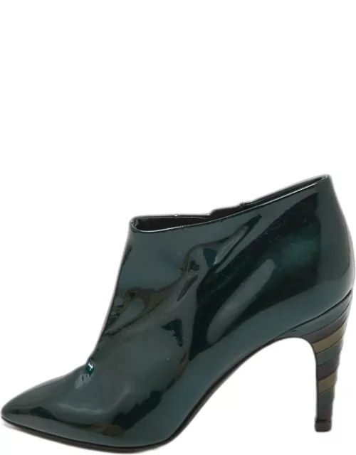 Jimmy Choo Green Patent Leather Ankle Boot
