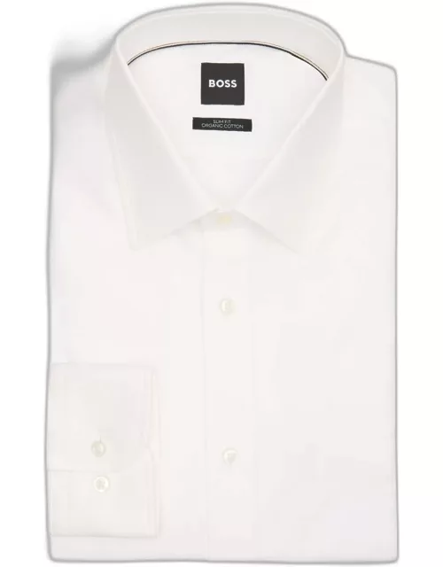 Men's Slim-Fit Textured Organic Cotton Dress Shirt