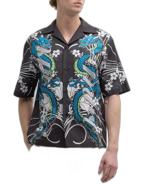 Men's Dragon Bowling Shirt