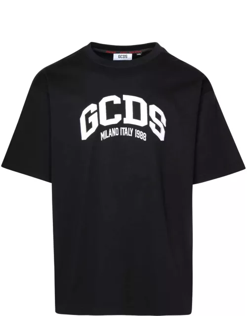 GCDS Black Cotton T-shirt