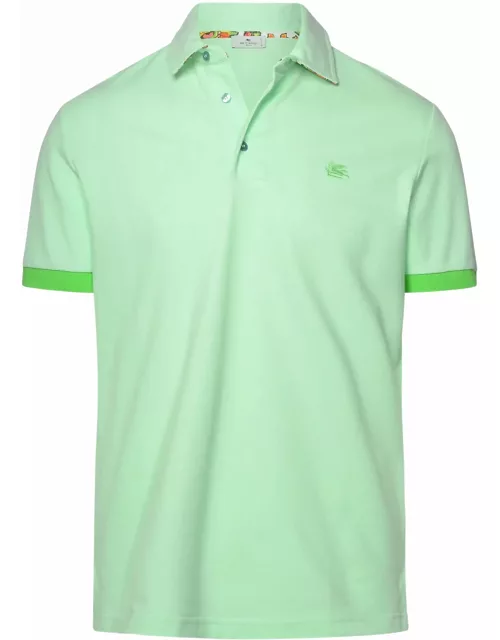 Etro Polo Shirt In Green Cotton