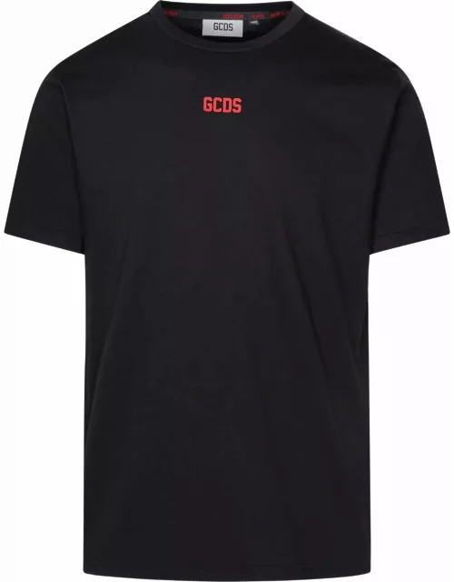 GCDS Black Cotton T-shirt
