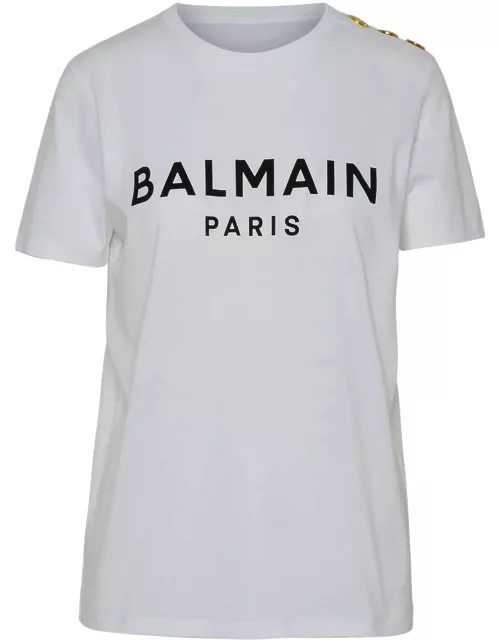 Balmain White Cotton T-shirt