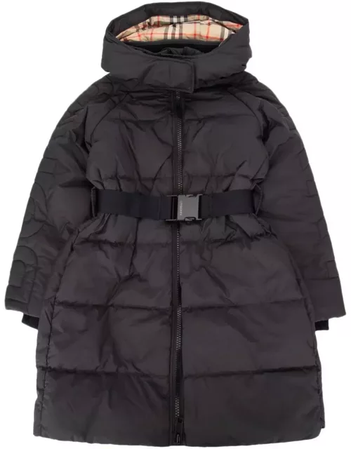 Burberry Belted Quilted Hooded Padded Coat