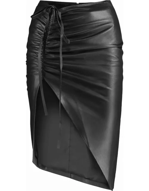 ANDREĀDAMO Leather Skirt