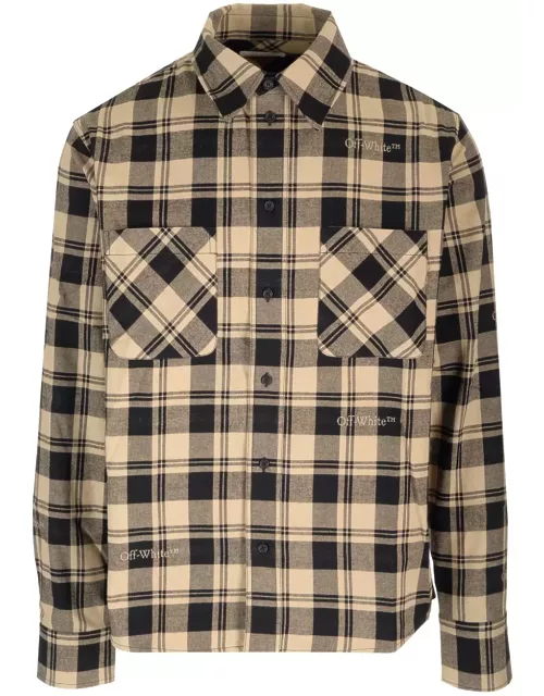 Off-White Checked Flannel Shirt