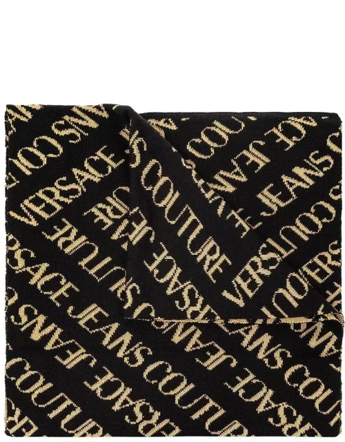 Versace Jeans Couture Allover Logo Intarsia Knitted Scarf
