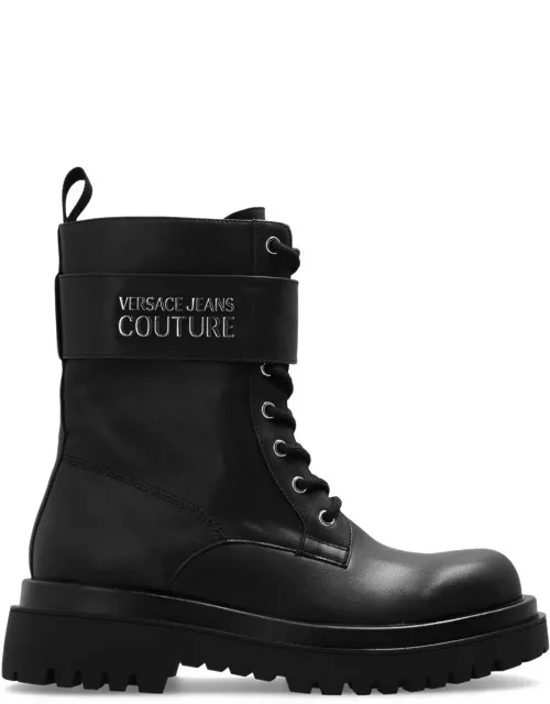 Versace Jeans Couture Logo-plaque Lace-up Ankle Boot