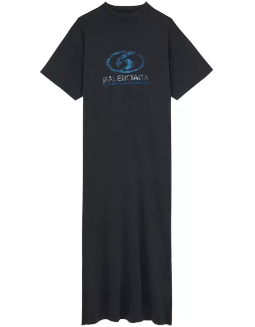 Balenciaga Logo-print Cotton Maxi T-shirt Dress - Black - 3 (UK 12 / M)